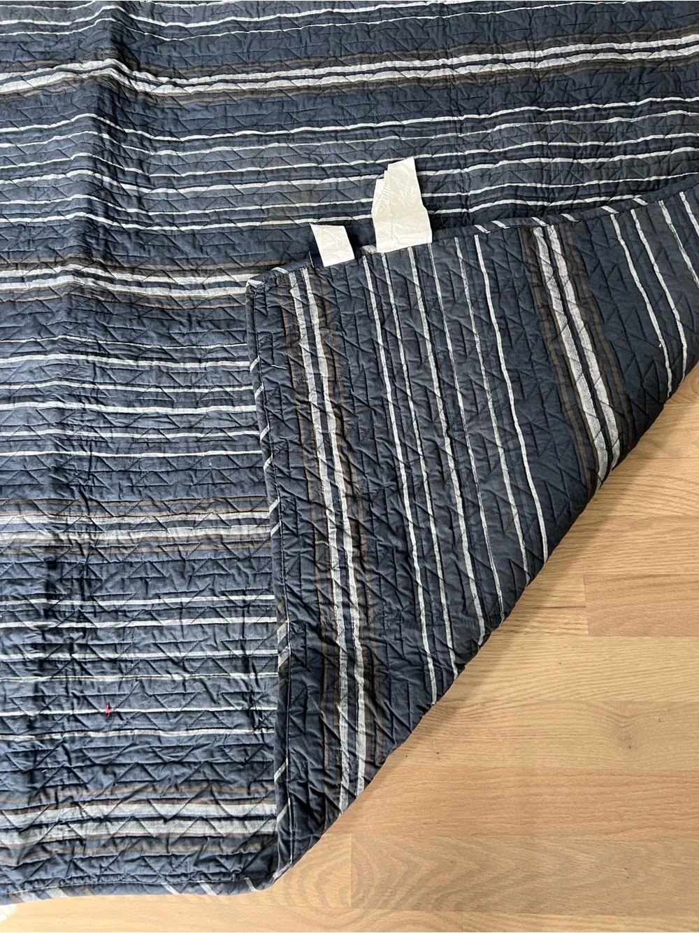 Pendleton Navy and White Striped quilt Set